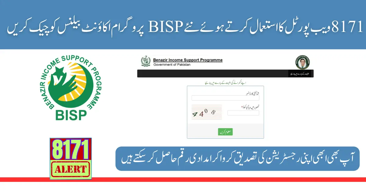 Check The New BISP Program Account Balance By Using The 8171 Web Portal 